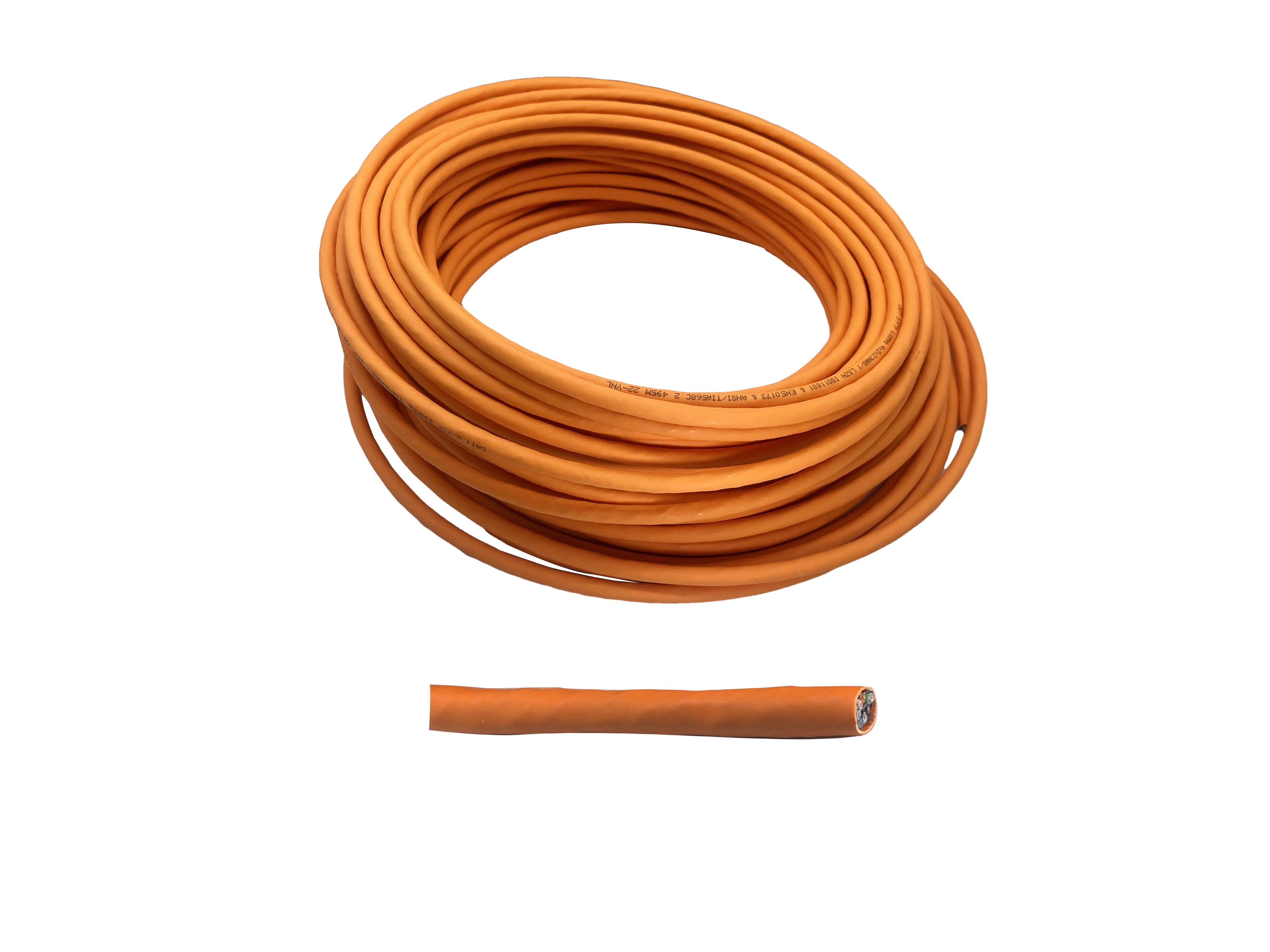 Helos Verlegekabel, Cat 7, S/FTP, PiMF, LSZH, orange, 50m Ring Helos Verlegekabel, Cat 7, S/FTP, PiMF, LSZH, orange, 50m Ring